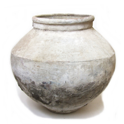 Wazon Rustykalny Dzban XL betonowy / gliniany Bielony